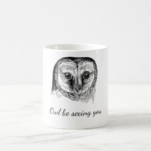 Eule mit Zitat Kaffeetasse