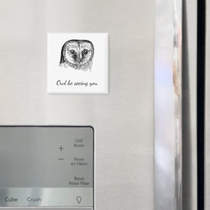 Eule mit Zitat Magnet