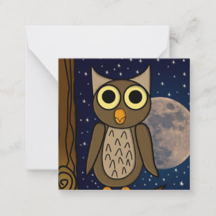 Eule Mitteilungskarte
