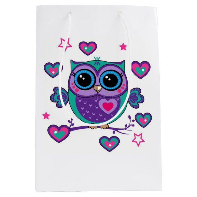 Eule Mittlere Geschenktüte (Vorderseite)