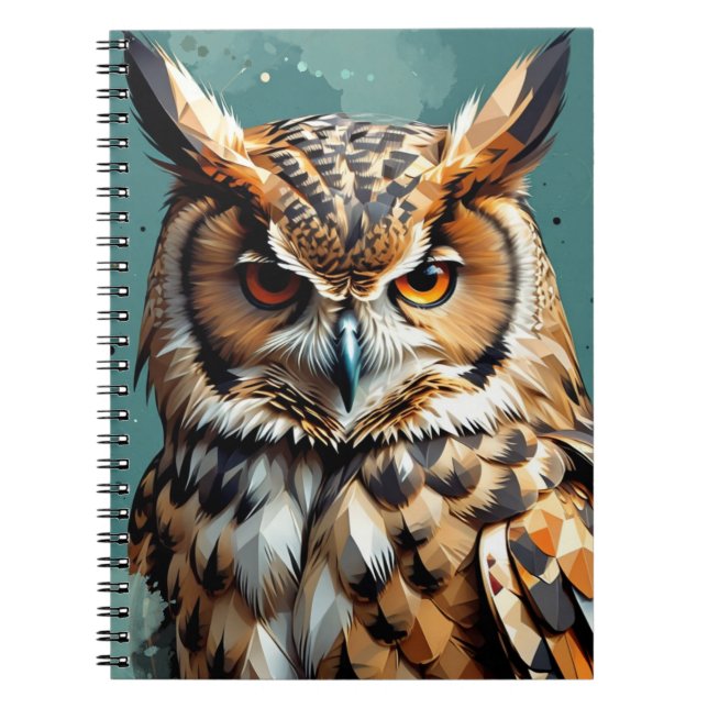 Eule | Notebook-Journal Notizblock (Vorderseite)