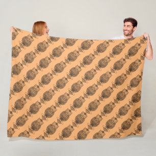 Eule (orange) - Sherpa-Decke Fleecedecke