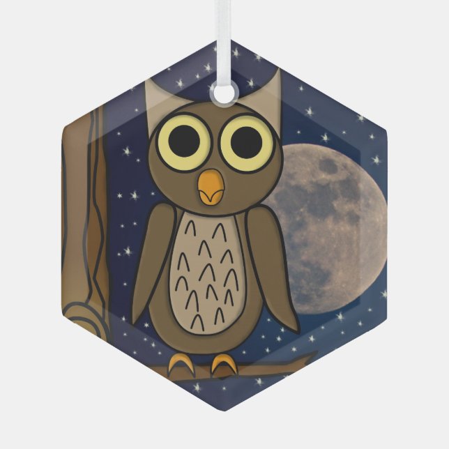 Eule Ornament Aus Glas (Vorderseite)