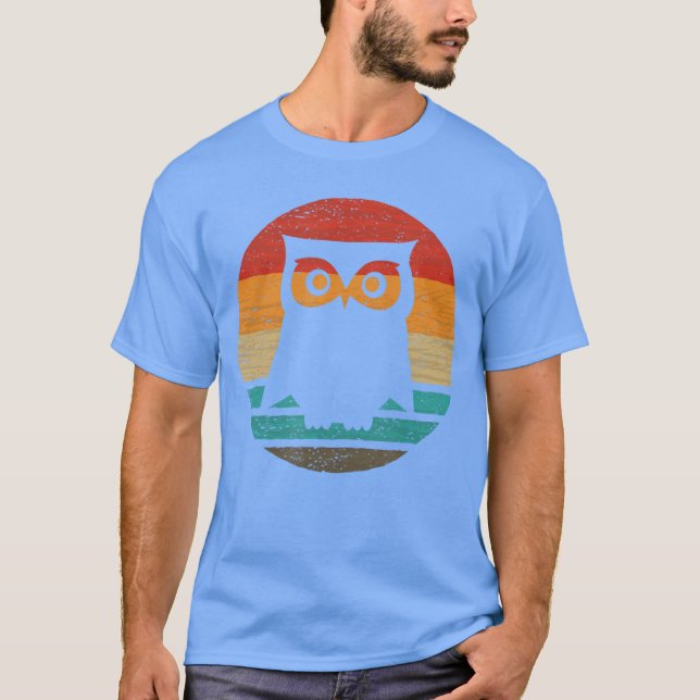 Eule Retro-Stil Vintage T-Shirt (Vorderseite)