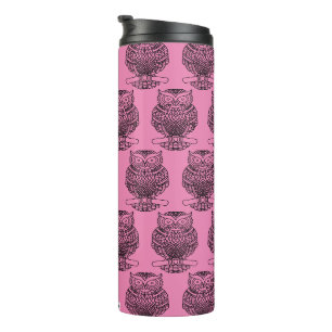 Eule (rosa) - Thermobecher Thermosbecher