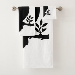 Eule - Scherenschnitt Badhandtuch Set