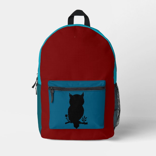 Eule - Scherenschnitt Bedruckter Rucksack (Vorderseite)