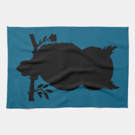 Eule - Scherenschnitt Geschirrtuch