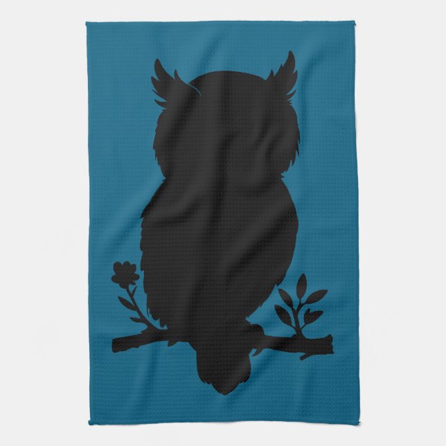 Eule - Scherenschnitt Geschirrtuch (Vertikal)