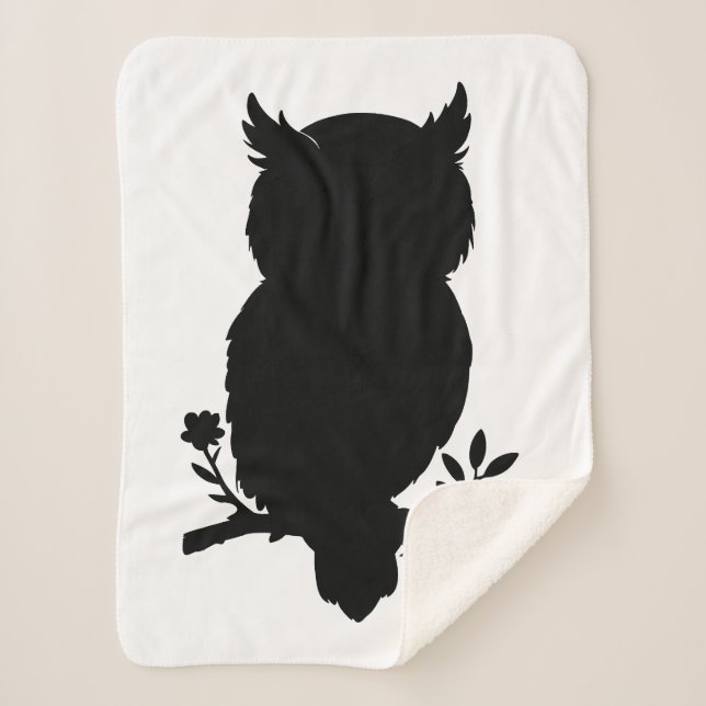 Eule - Scherenschnitt Sherpadecke (Vorderseite)