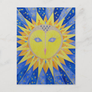 Eule Sun Owl Postkarte