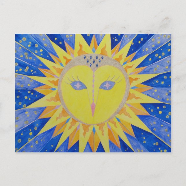 Eule Sunowl Postkarte (Vorderseite)