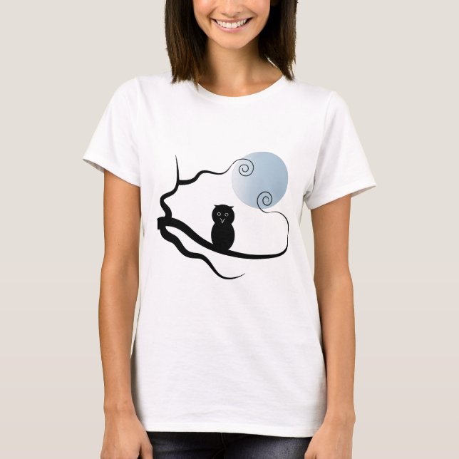 Eule u. Mond T-Shirt (Vorderseite)
