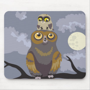 Eule und Baby Owl Mousepad