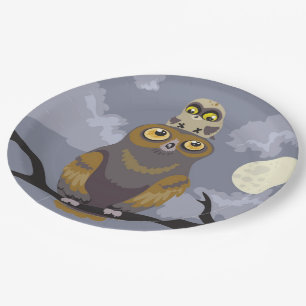 Eule und Baby Pappteller