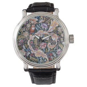 Eule und Blume, William Morris Armbanduhr