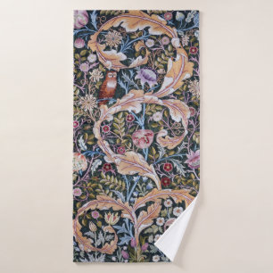 Eule und Blume, William Morris Badehandtuch