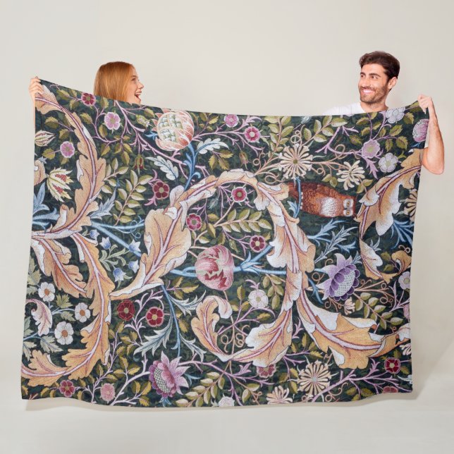 Eule und Blume, William Morris Fleecedecke (Beispiel)
