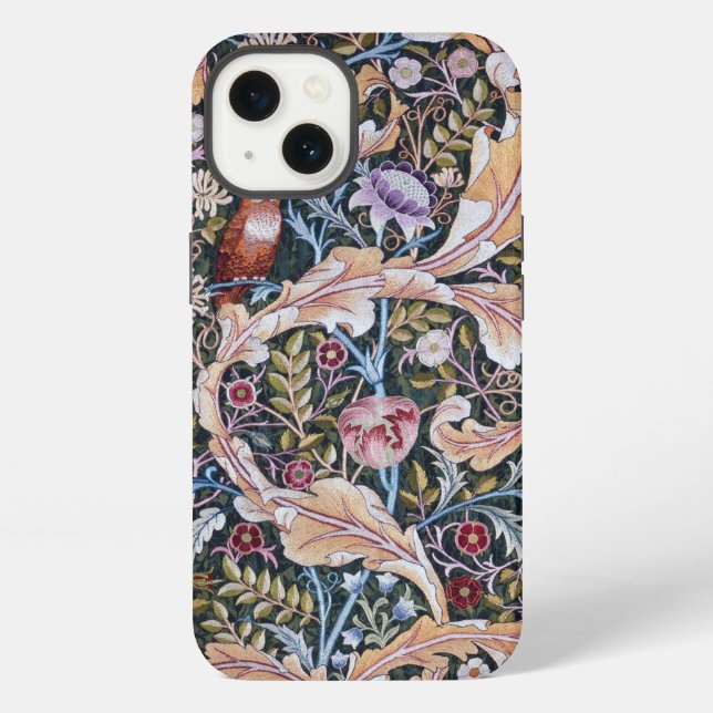 Eule und Blume, William Morris iPhone Hülle (Rückseite)