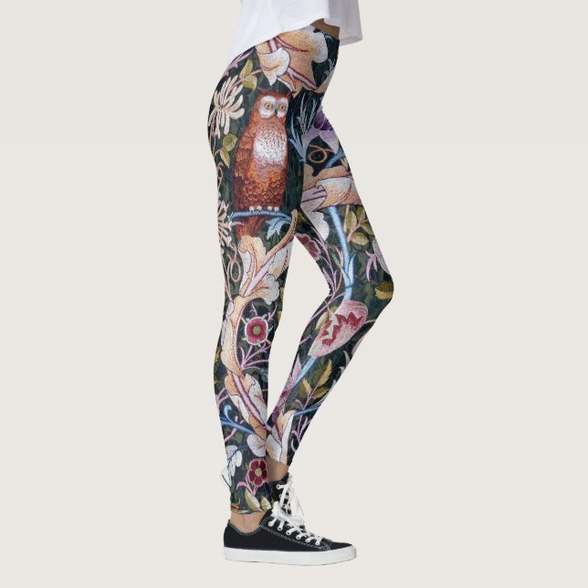 Eule und Blume, William Morris Leggings (Rechts)