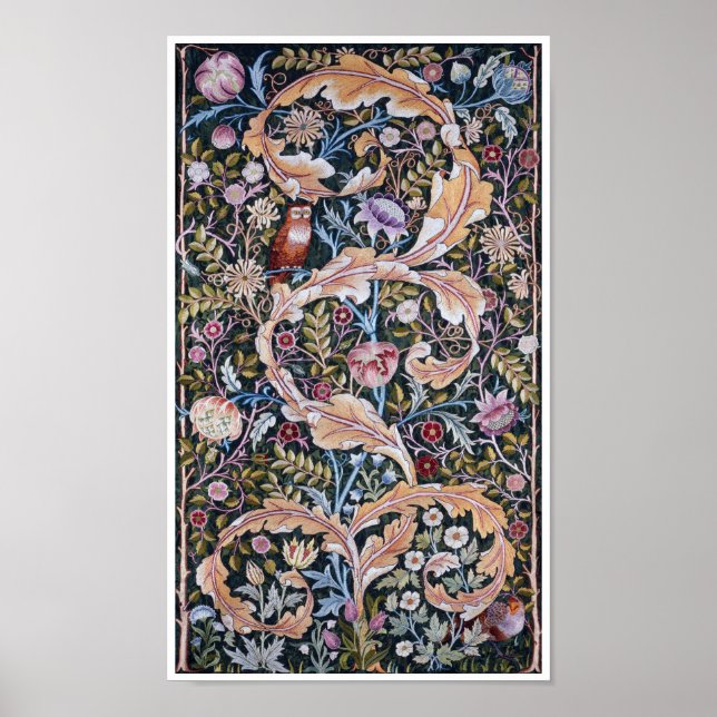 Eule und Blume, William Morris Poster (Vorne)