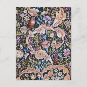 Eule und Blume, William Morris Postkarte