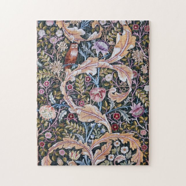 Eule und Blume, William Morris Puzzle (Vertikal)