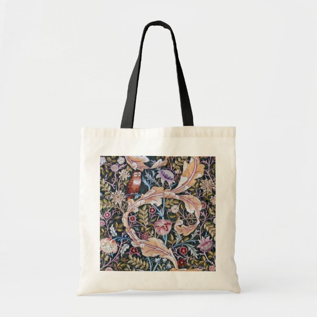Eule und Blume, William Morris Tragetasche (Vorne)
