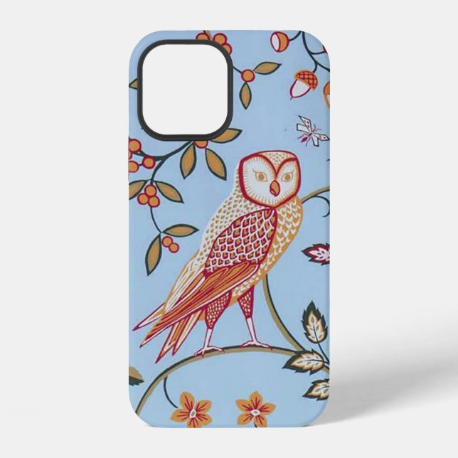 Eule und Blumen, William Morris Case-Mate iPhone Hülle (Rückseite)