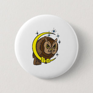 Eule und Mond Tattoo-Design Button
