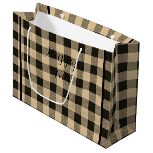 Eule und Natur mit benutzerdefinierbarem Text Große Geschenktüte