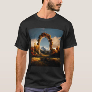 Eule und Tulpe Surrealismus Rosa, Lila und Grün T-Shirt