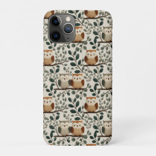 Eule und Waldblattmuster Case-Mate iPhone Hülle