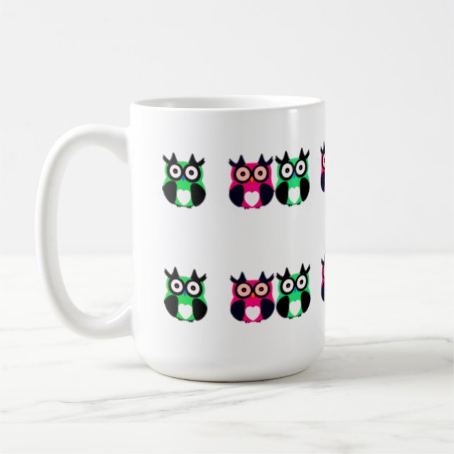 Eule, Vogel, Cartoon Eule Kaffeetasse (Links)