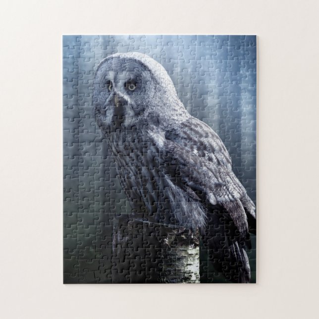 Eule Vogel Tier Wald Natur Puzzle (Vertikal)