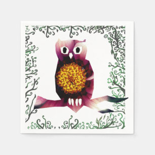 Eule, Vogelblume, Papageien, Napkins Serviette