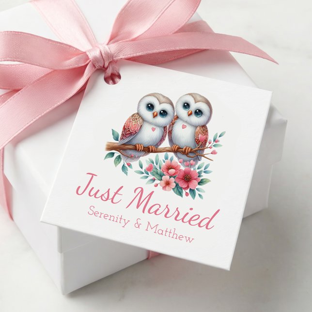 Eule Waldland Boho Rustikal Frisch Vermählt Geschenkanhänger (Von Creator hochgeladen)