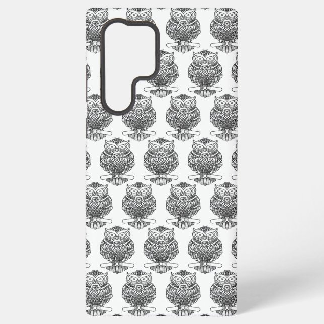 Eule (weiß) - Samsung Case Galaxy Hülle (Rückseite)