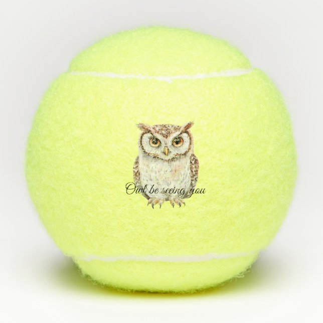 Eule wird dich sehen tennisbälle (Vorderseite)