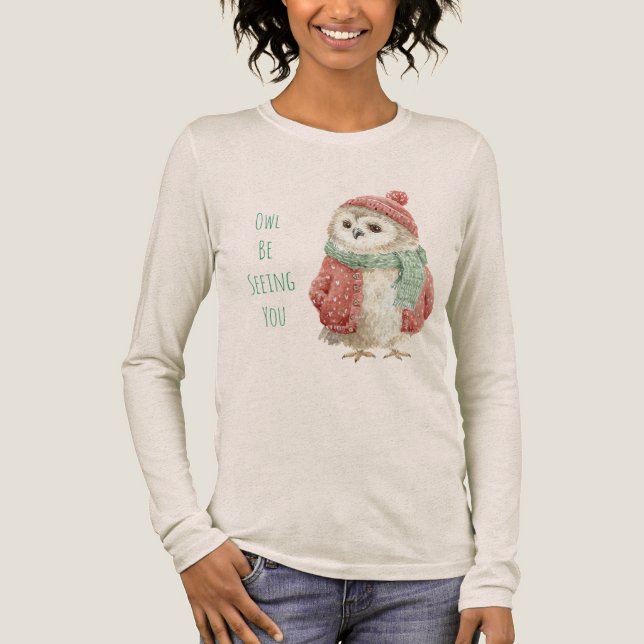 Eule-wird-sie-sehen-Scharf-Hut Tri-Blend Shirt (Vorderseite)