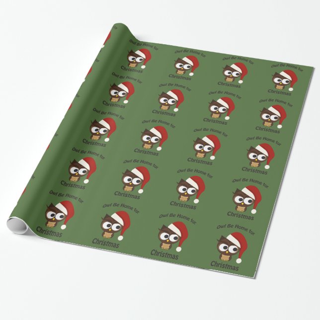Eule wird zu Weihnachten zu Hause sein! Geschenkpapier (Ungerollt)