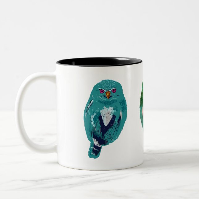 Eule Zweifarbige Tasse (Links)