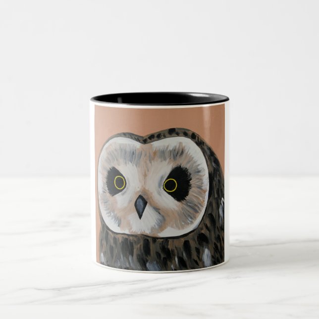 Eule Zweifarbige Tasse (Mittel)