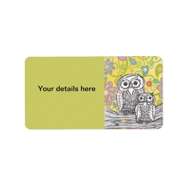 Eulen 03 adressaufkleber (Vorne)