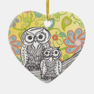 Eulen 03 keramik ornament