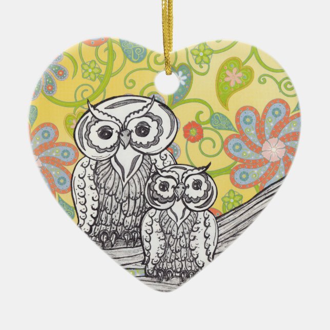 Eulen 03 keramik ornament (Vorne)