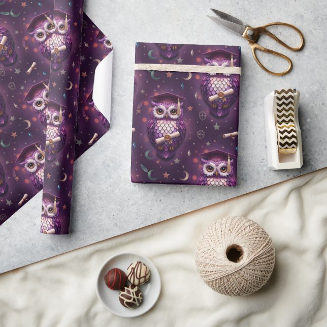 Eulen-Abschluss-Verpackungspapier Geschenkpapier (Kunsthandwerk)