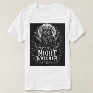 Eulen-Art-T-Shirt Nachtwächter Weise Vogel Vin T-Shirt