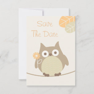 Eulen-Baby-Duschen-Save the Date neutrales Save The Date