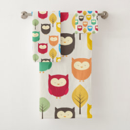 Eulen Badhandtuch Set